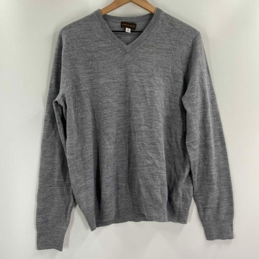 Thomas Dean V Neck Pullover Sweater